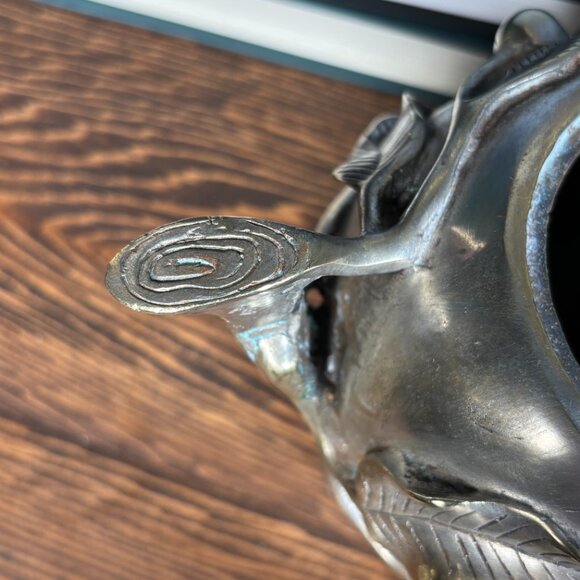 Vintage Chinese Peach Form Incense Burner with Qianlong Mark Tripod Censer - Picture 17 of 17